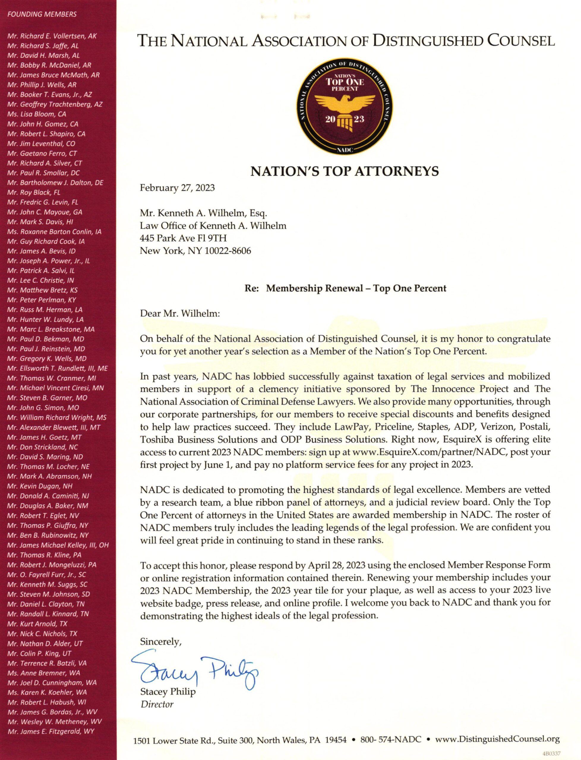 National Association of Distinguished Counsel