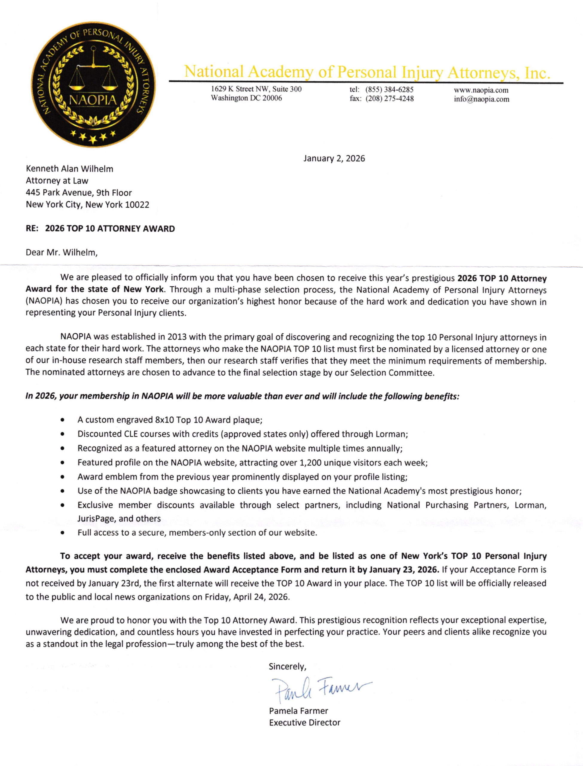 NATIONAL ACADEMY OF PERSONAL INJURY ATTORNEYS, INC